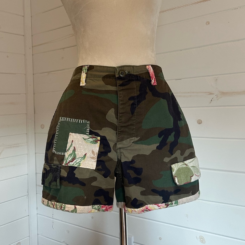 FP Riley Vintage Patchwork Camo Shorts